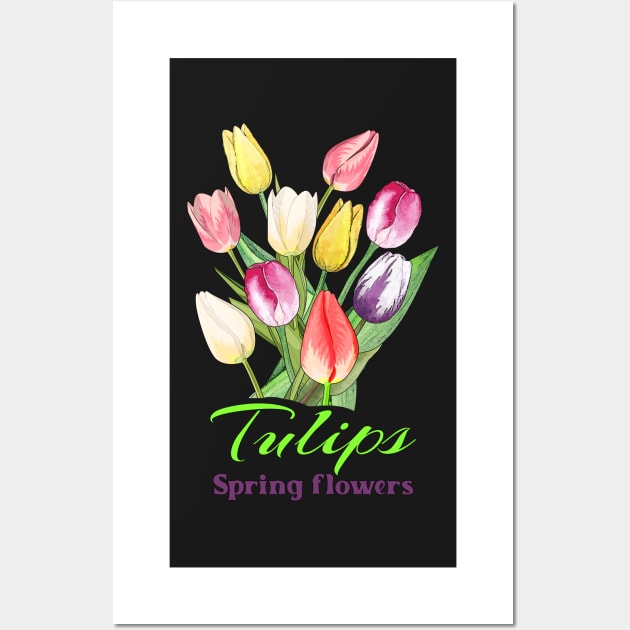 Spring flowers Tulips- Gifts with printed flowers Wall Art by KrasiStaleva